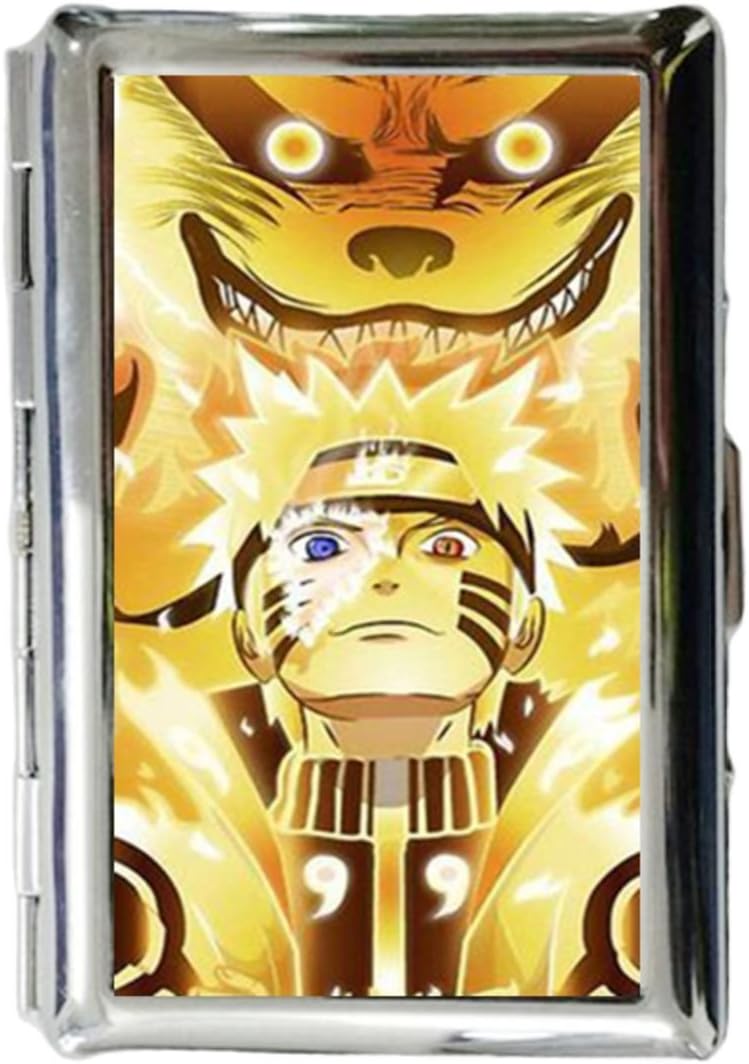 naruto kurama kyubi Customize Stainless Steel ID Credit Card wallet Cigarettes Case