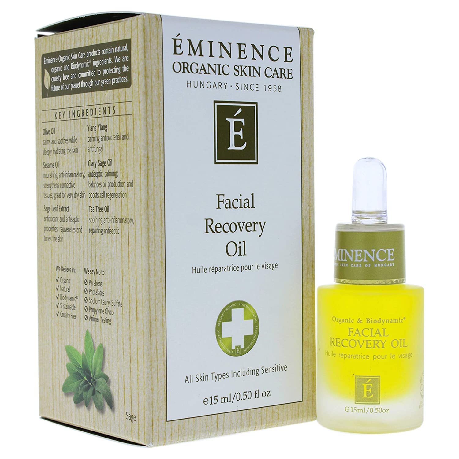 Eminence Facial Recovery Oil For Unisex 0.5 oz Oil