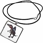 3dRose Boehm Graphics Dinosaur - Spinosaurus Running - Necklace With Rectangle Pendant (ncl_218937)