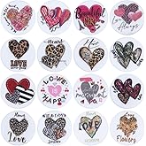 WEWAYSMILE 16 Pcs Heart Silicone Focal Beads for Pens Flat Round Focal Beads Bulk Used for DIY to Make Various Handicrafts Beaded Pen Lanyards(Valentine's Day)