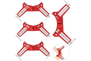 Tanstic 4Pcs 90 Degree Right Angle Clamp, 4 Inch Corner Clamps Woodworking Corner Clip Right Angle Clip Fixer Adjustable Corn