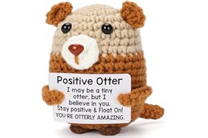 BuiltFit Crochet Otter Positive Gifts - Handmade Emotional Uplifting Support Cheer Up Knitted Small Otter Pickle Potato for Women Men Birthday Easter Funny Cute Stocking Stuffers Christmas Graduation
