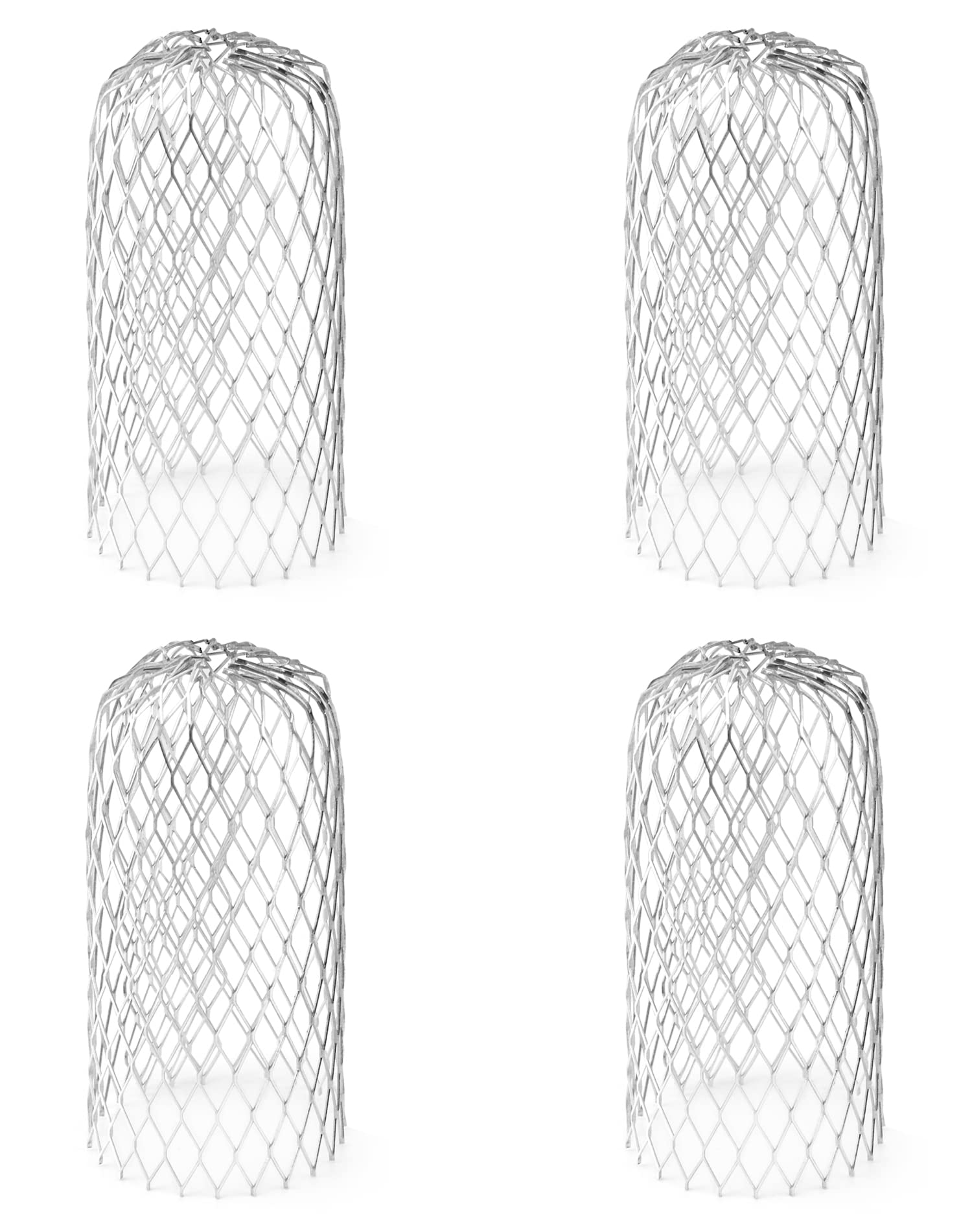QWORK® 4 Pack Aluminum Gutter Guards, Expandable Aluminum Screen Filter, Gutter Mesh, Clear of Blockages from Leaves, Moss, Muck, Mud