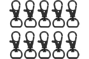 uxcell 20Pcs Swivel Clasps, 0.51 Inch D Ring Lobster Clasp Claw Metal Push Gate Snap Hook for Purse Making Keychain Belt Stra