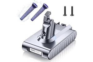 MOUNZUIKUE Upgraded 8000mAh 21.6V Replacement for Dyson V6 Battery LED Display Compatible with V6 Animal Absolute Motorhead Fluffy SV03 SV04 SV05 SV06 SV07 SV09 VTC4 DC58 DC59 DC61 DC62 DC72 DC74 Vacuum Cleaner