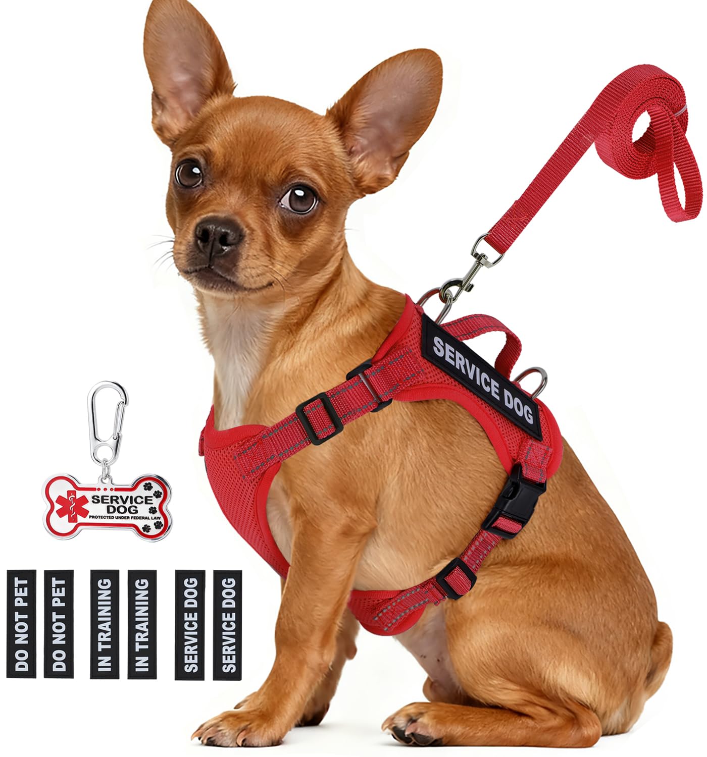 Photo 1 of ****SIMILAR ITEM REFERENCE PICTURE****
BIN 10-EJ-14
Service Dog Vest for Small Breed Dogs with ID Tag – Lightweight Puppy Harness and Leash Set with 6 PCS Patches, Ideal Service Animal Vest for Training, Complete Service Dog Gear, Red, S