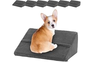 LITAIL Upgrade Non-Slip Dog Ramps/Stairs for Staircase, Foam Dog Ramps for Stairs Inside House, Foam Pet Ramps for Small Dogs, Stair Ramp for Injured Dogs Cats with Self-Sticky Pads to Fix, 6 Pack