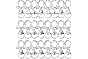 AUGSUN 60Pcs Key Chain Clip Hooks Swivel Clasps Lanyard Snap Hook Lobster Claw Clasp for Keychain DIY Jewelry Crafts
