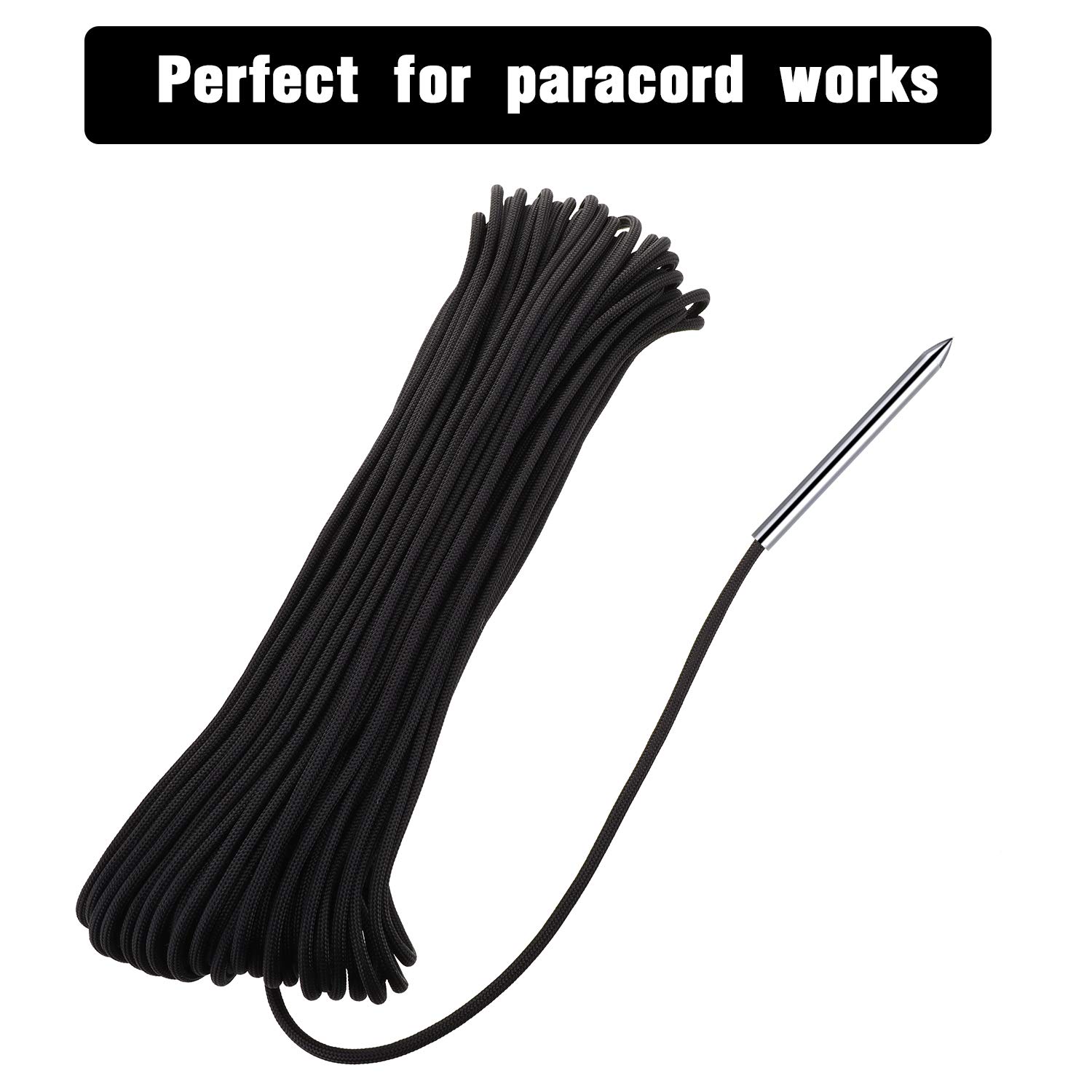 BBTO 6 Pieces Paracord Stitching Set 6 Sizes Paracord FID Lacing Stitching Needles Smoothing Tool Lacing Leathercraft Needle Silvery