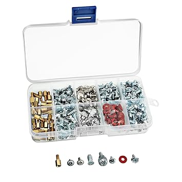 ELEGIANT 318 Stücke Mix 9 Sorten Computer Schraube Kits in praktischer Dose Gehäuseschrauben Laufwerkschrauben Flachkopfschra