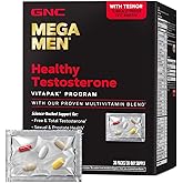 GNC Mega Men Healthy Testosterone Program, Complete Nutrition 4 Products in 1, Boost Free and Total Testosterone, Blood Flow, 30 Daily Packs