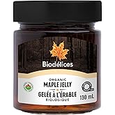 Biodelices - Organic Maple Jelly, 130ml - Ideal for Spreading on Toast, Drizzling over Pancakes, or Enhancing Your Favorite D