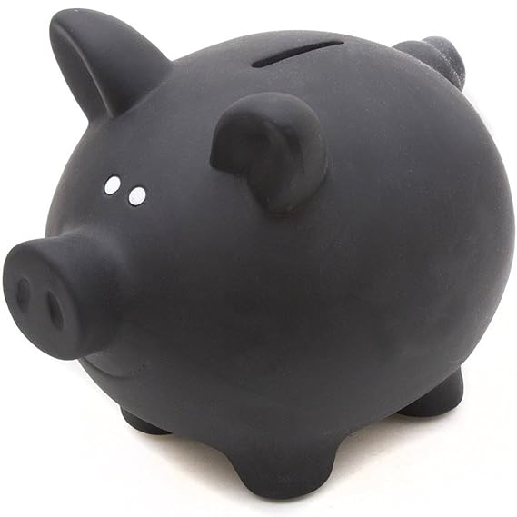 Goods & Gadgets Sparschwein aus Keramik zum Beschriften mit Kreide - Kreidetafel Spardose Sparbüchse