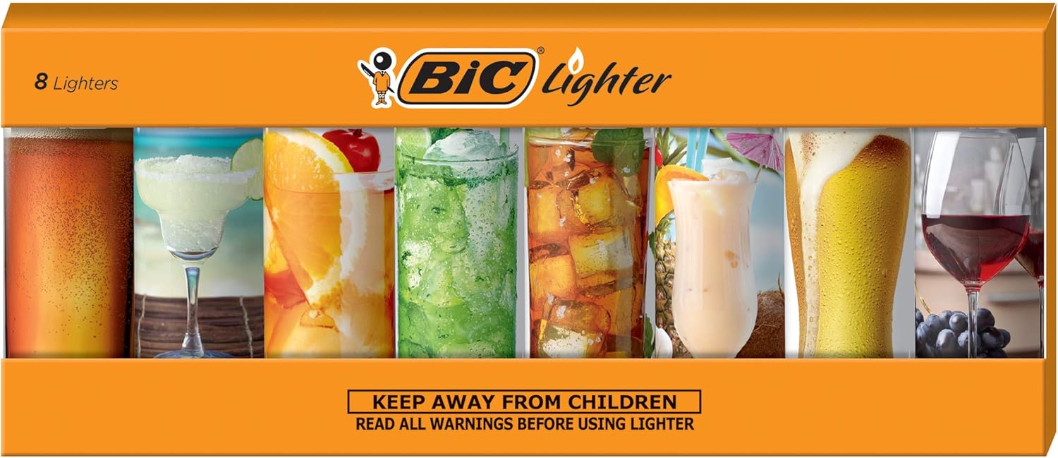 BIC Special Edition Cheers Series Lighters, Set of 8 Lighters