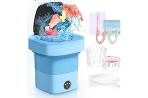 ASINGLEER Folding Washing Machine, 11L Mini Washing Machine with 3 Cleaning Modes, Suitable for Baby Clothes, Underwear, Socks, Portable Washing Machine Folding Design Suitable for Apartments, Camping & Travel