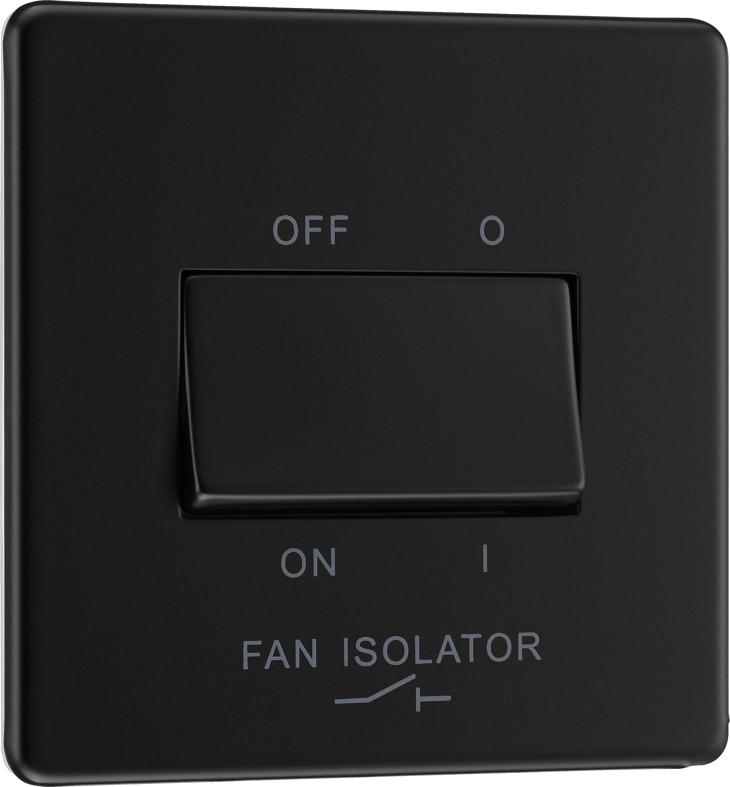 BG Electrical Fan Isolator Switch, 10A, Triple Pole, Matt Black