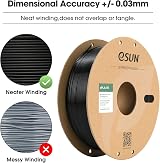 eSUN PLA+ Filament 1.75mm Black 1kg High Speed Dimensional +/-0.03mm view 3