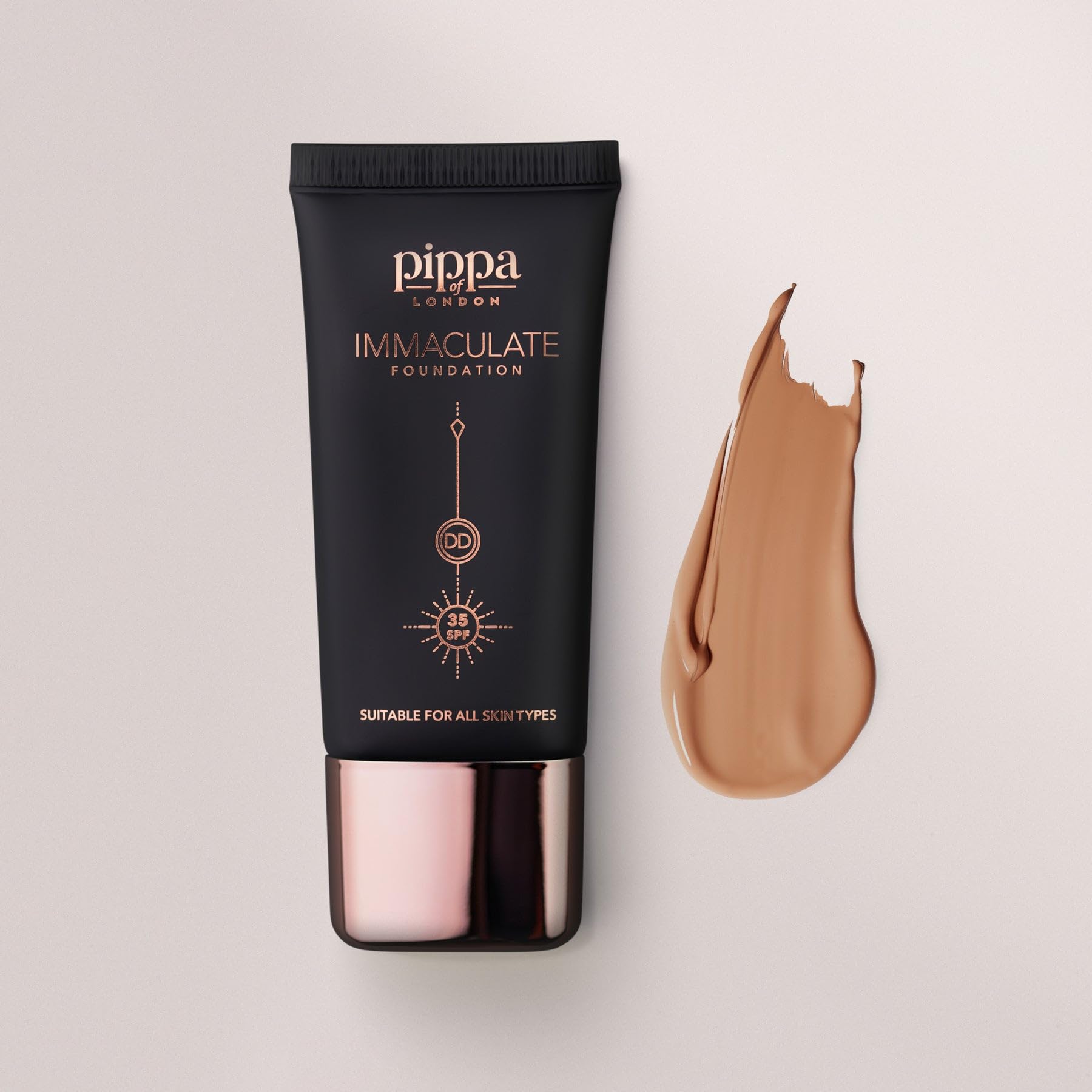 Pippa of London Immaculate Liquid Foundation, Beige 205, Lightweight, Medium Coverage, Matte Finish SP35