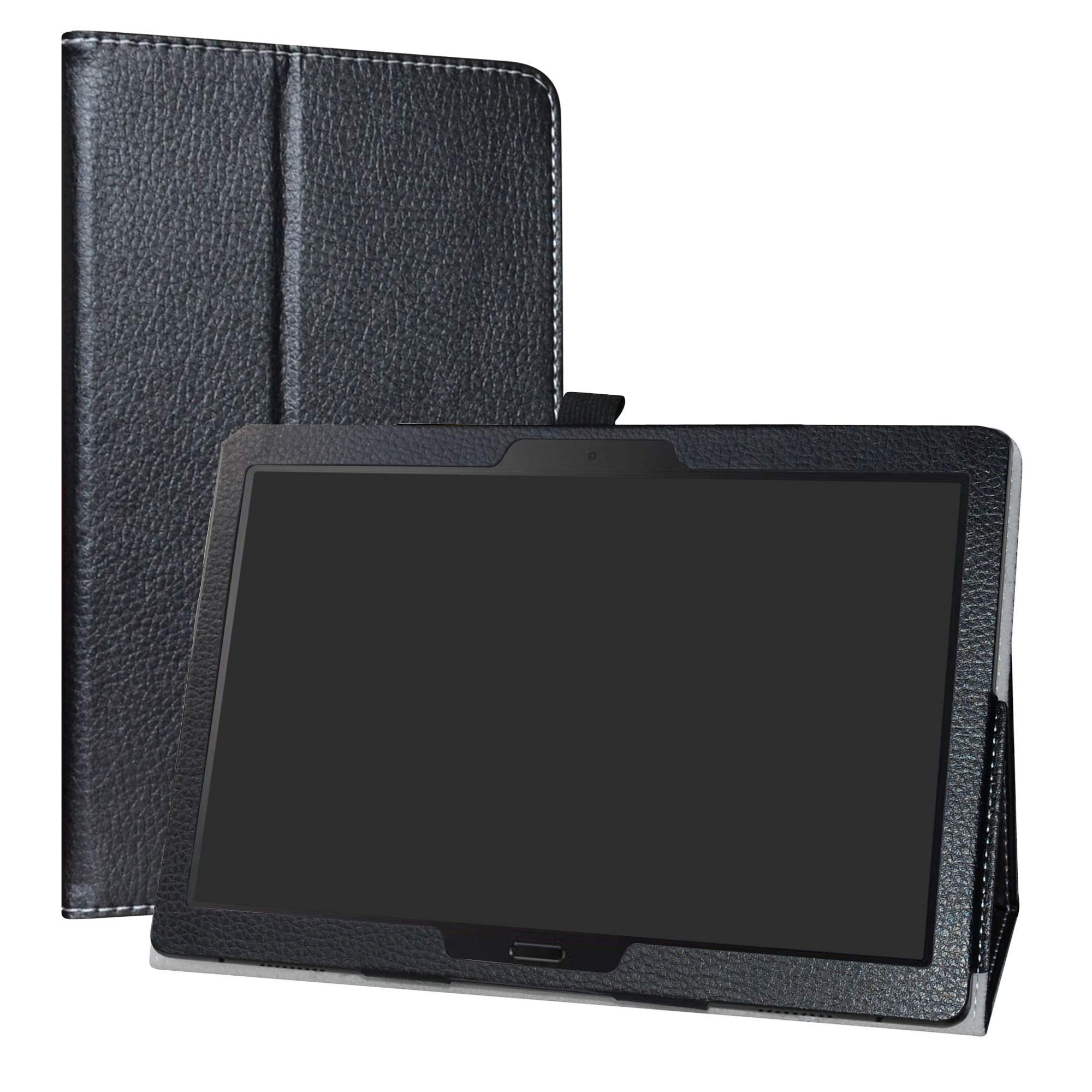 Lenovo Smart Tab M10 / P10 Case,LiuShan PU Leather Slim Folding Stand Cover for 10.1" Lenovo Smart Tab P10（TB-X705F）/ M10 （TB-X605F) Android Tablet,Black
