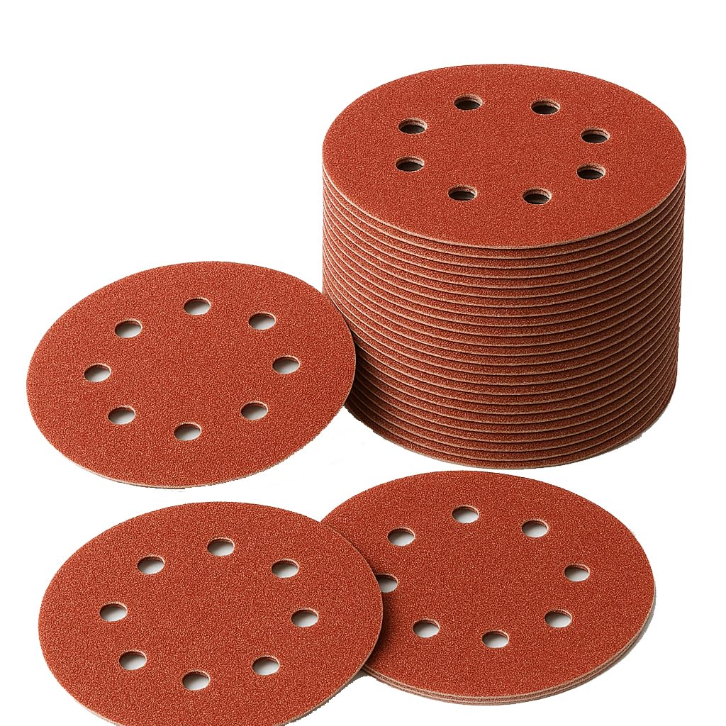 LESNIC 80 Grit Sanding Discs 50 pcs, 125mm Sanding Sheets 5in 8 Holes Pads Hook and Loop for Orbit Orbital Sander and All Oscillating Tools — image 1