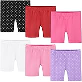 Poroka 6 Pack Baby and Toddler Girls Bike Shorts Soft Girls Summer Dancewear Shorts Solid Tumbling Safety Short for Kids