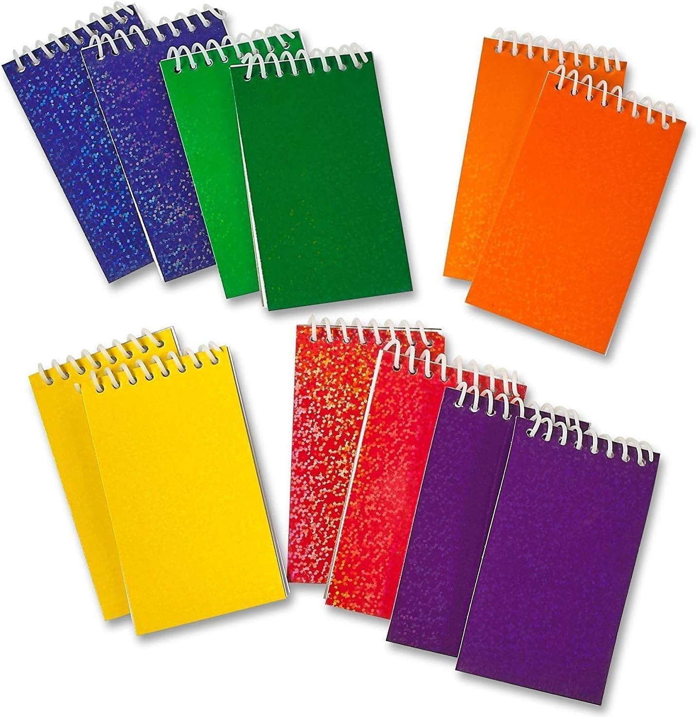 Kicko Mini Spiral Prism Notepads - 2.25 X 3.5 Inches - 20 Pages Each - 24 Pack - Assorted Colors Mini Spiral Bound Memo Pad, Pocket Size - for Kids Great Party Favors, Bag Stuffers, Fun, Gift, Prize: Health & Personal Care
