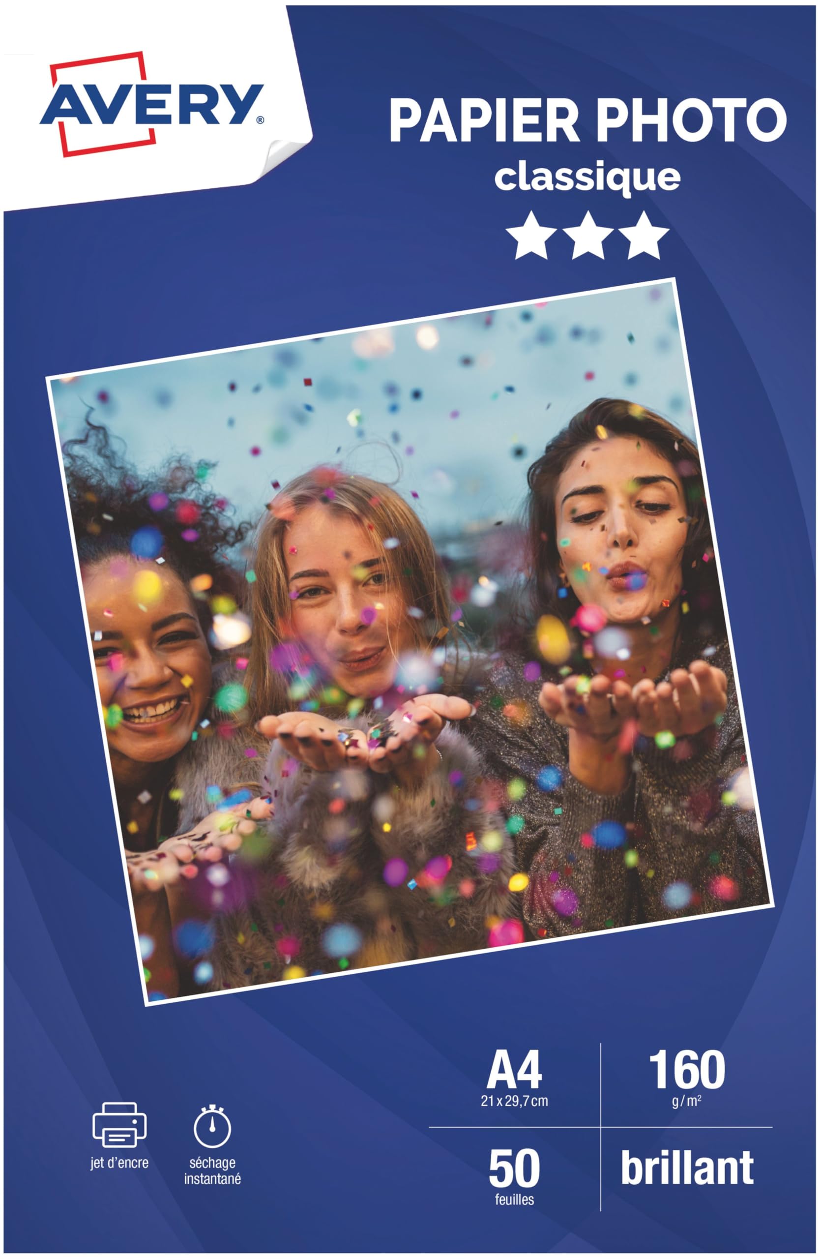 Avery Inkjet Glossy Photo Paper, A4, 160 g/m² 50 Sheets