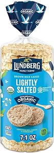 Lundberg Organic Lightly Salted Rice Cakes - Regenerative Organic Certified Whole Grain Brown Rice, Gluten Free, 7.1oz