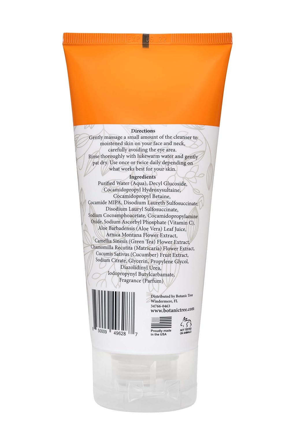 Botanic Tree Vitamin C Face Wash-Daily Skin Cleansing Formula Reduces Acne Breakouts, Blemishes, Wrinkles-Anti Aging Facial Cleanser w/ Organic Ingredients- Double Cleanse w/ Glycolic Acid Face Wash - 6 Oz: Beauty