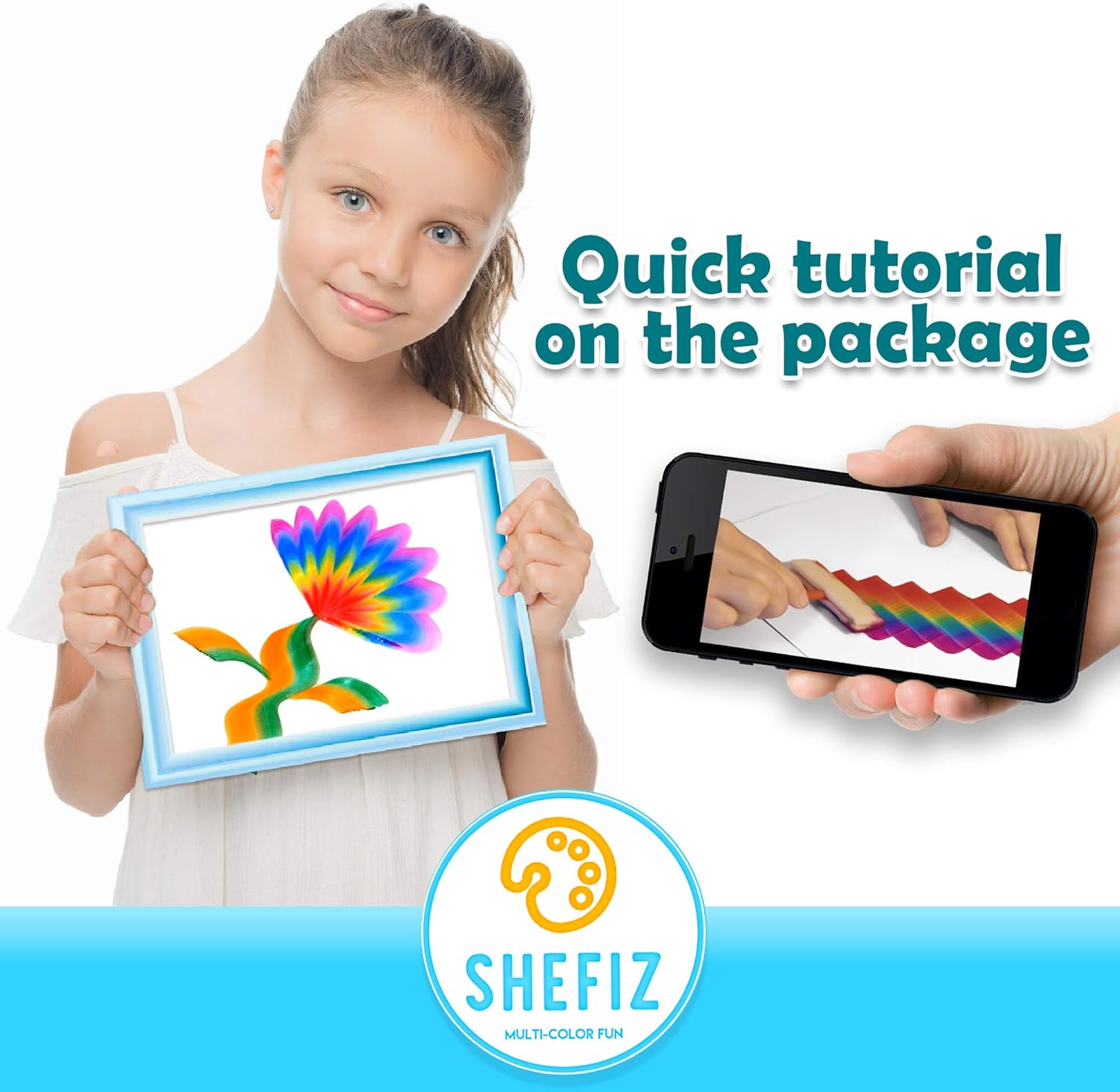 SHEFIZ Gift Watercolor Rainbow Magic Set for Girls and Boys-Kids Art Kit with 6 Sponge Brushes, 6 Count: Arts, Crafts & Sewing