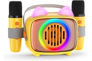 BIGASUO Kids Karaoke Machine, Portable Bluetooth Speaker with 2 Wireless Microphones, Music Toys for Girls & Boys, Birthday Gifts for Toddlers Kids Age 4, 5, 6, 7, 8, 9, 10+ Year Old