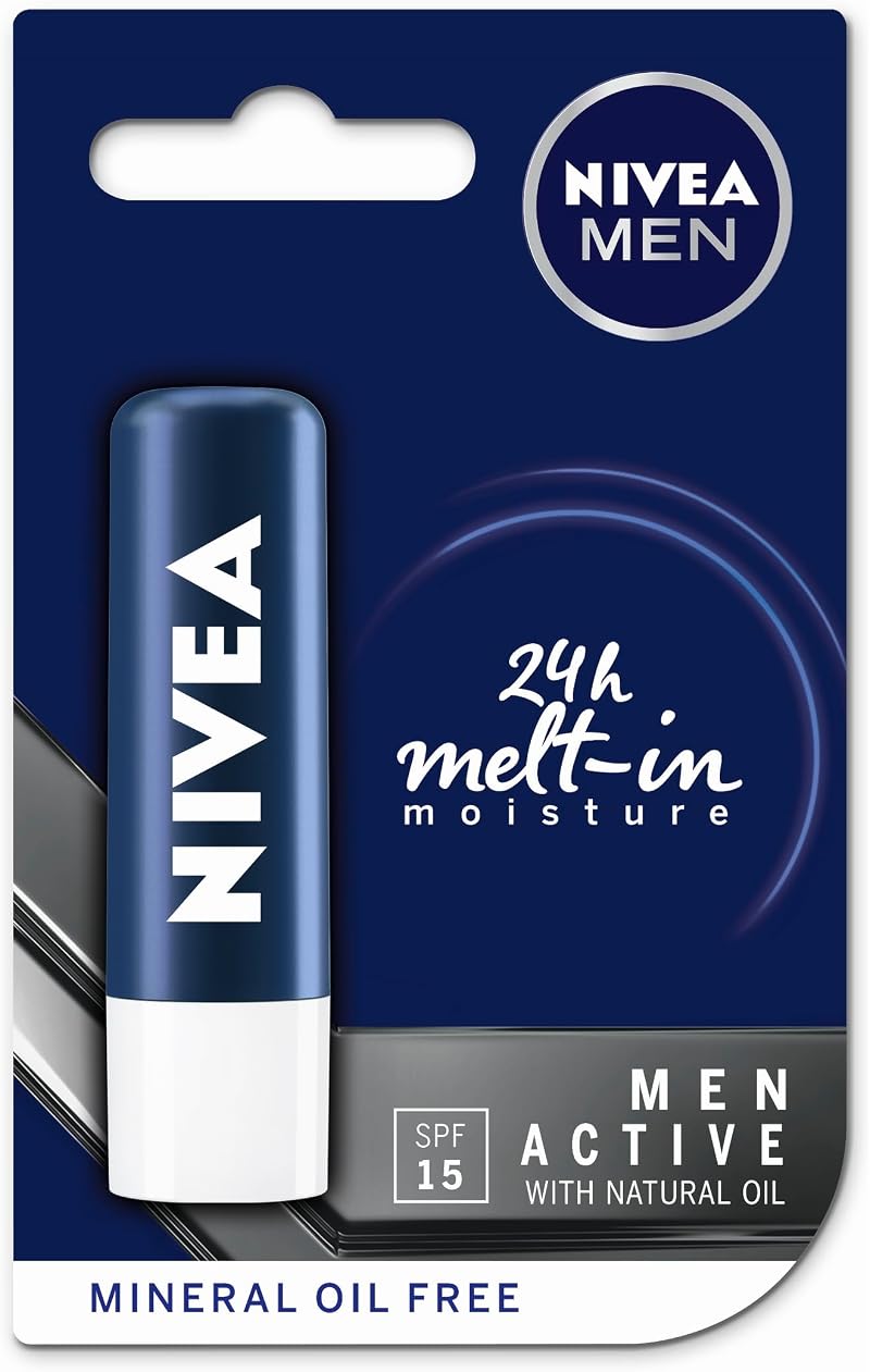 Nivea Men 24h Melt-in Moisture Lip Balm Hydrating SPF Protection