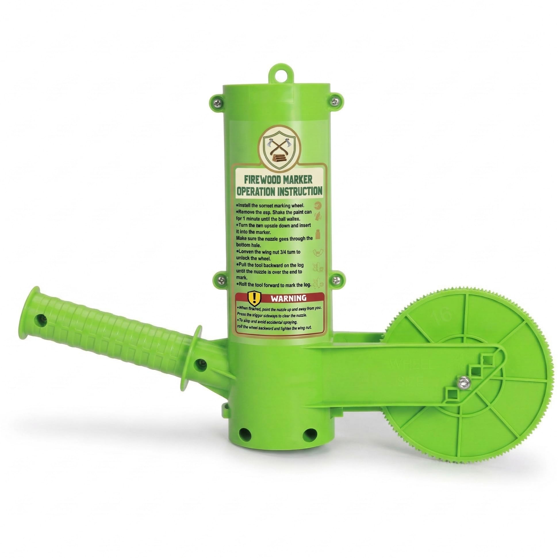 Photo 1 of Feroca Firewood Marker Tool - Automatic Paint Marking Device with 16'' Roller Wheel, Durable Firewood Measuring Tool for Log Cutting & Woodworking, Measuring Accessory For Chainsaw Portable Design