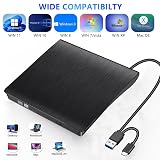 HQU External CD DVD Drive USB 3.0 Type-C Burner Rewriter Player for Laptop Mac view 3