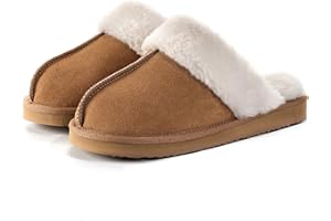 OOW Fuzzy Slippers for Women Cozy Faux Fur House Shoes Winter Warm Memory Foam Slippers for Indoor and Outdoor