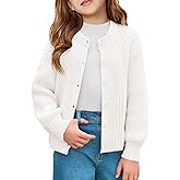 Haloumoning Girls Cardigan Button Down Long Sleeve Chunky Knit Sweater Fall Cute Outerwear Coat 5-14Y