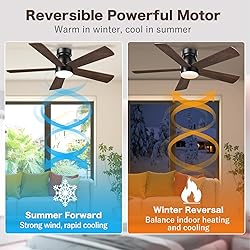 AKOFUN Ceiling Fans with Lights, 42 inch Low