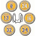 Al Laker Coasters for Drinks, 6 Pack Los Angeles Basketball Ceramic Coasters Set, for Laker Gifts, Laker Mug Cup, Laker Man Cave Home Decor, Laker Decorations