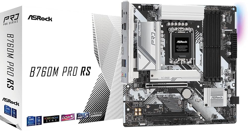 ASRock B760M Pro RS Motherboard Intel B760 LGA 1700 DDR5 mATX