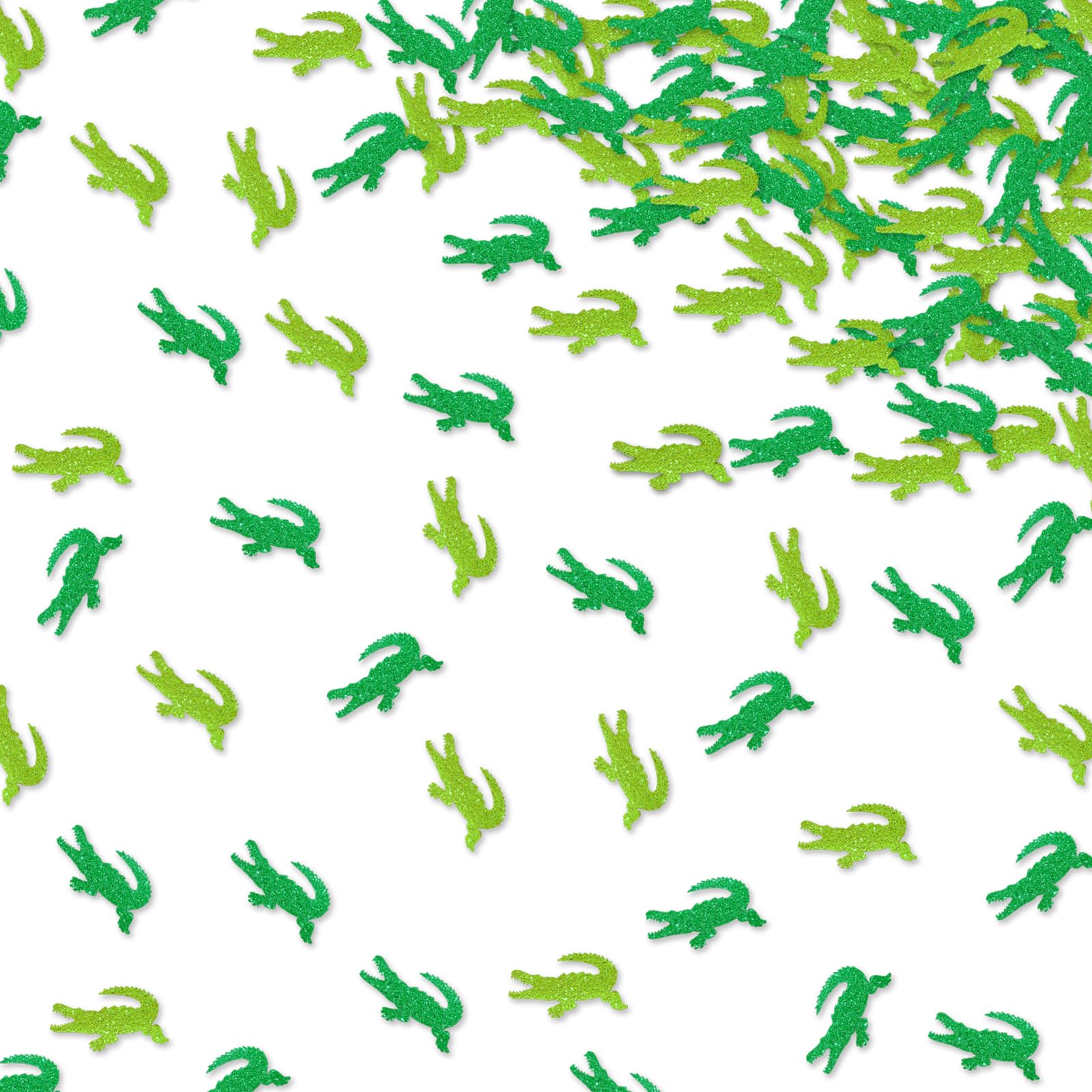 Photo 1 of 120pcs Crocodile Confetti, Reptile Animal Paper Scatter, Green Glitter Reptile Pet Birthday Party Table Scatter, Rainforest Animal Baby Shower Party Decoration