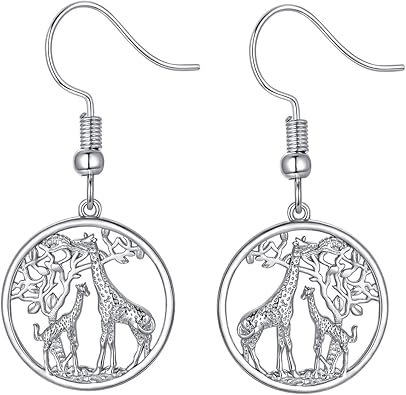 sterling silver giraffe earrings