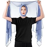 Geyoga Instant Chiffon Hijab 3-in-1 Hijab Scarf for Women Muslim Soft Long Head Scarf Wrap with Built-in Magnets and Undercap