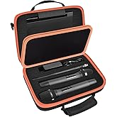 Wireless Microphone Case for JBL Wireless Two Microphone/for JBL Partybox/for Singing for TONOR for Shure for Bietrun Handheld Dual Mic DIY Foam for Different Size Receiver, Accessories (Orange)