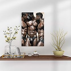 HMLZSJ Nude Muscle Male Torso Portrait Art Gay