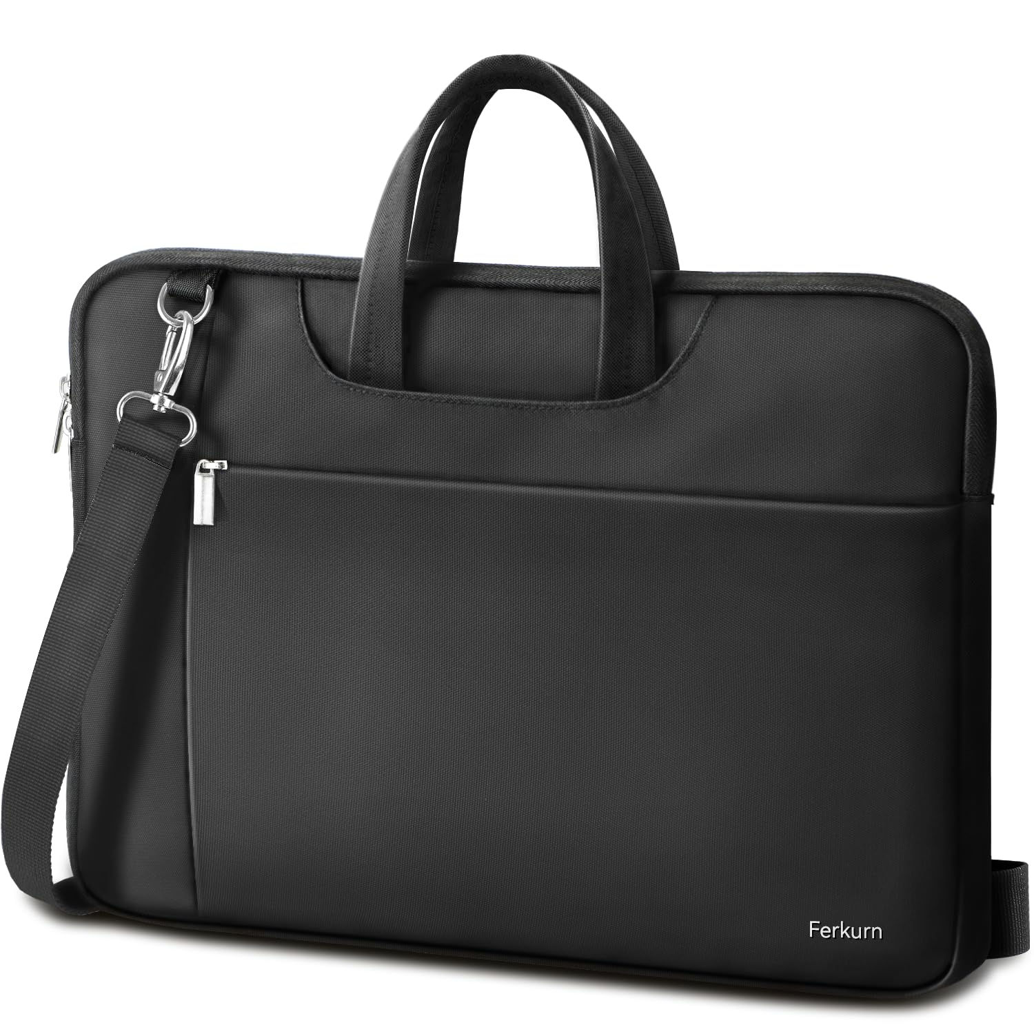 Ferkurn Laptop Case Bag Women Men Computer Sleeve with Shoulder Compatible with HP/Inspiron/Thinkpad/Vivobook/MSI/Surface, 14 inch, Black
