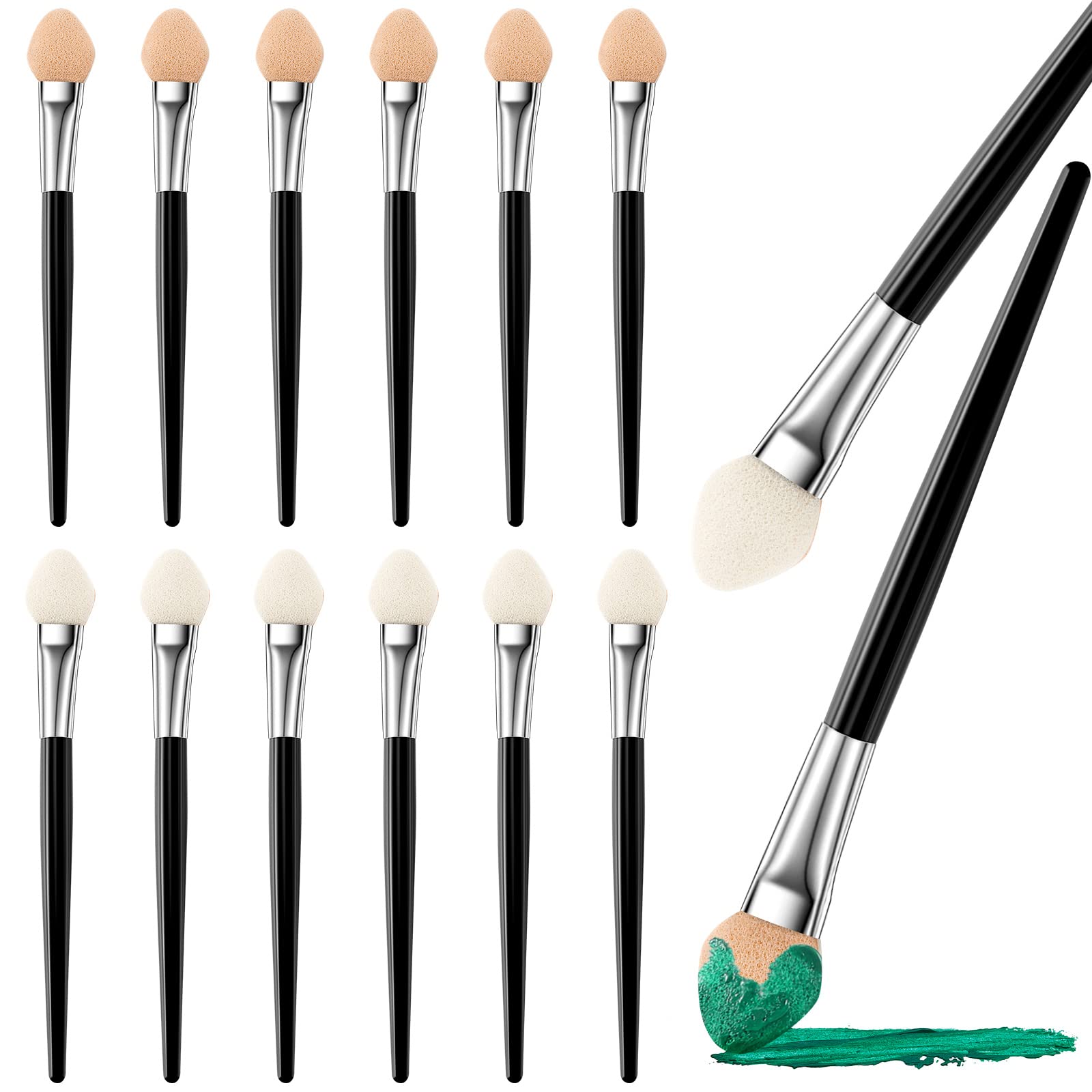 Zopeal 24 Pcs Sponge Applicators Eyeshadow Brush Pastel Applicators Small Sponge Painting Brushes Makeup Sponges Small Brush Hand Tools for Pastel Artist Painting Pastels, Makeup, DIY Scrapbooking
