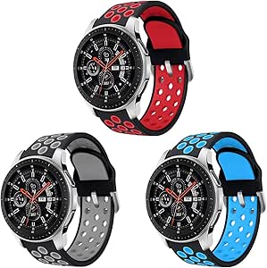 Syxinn Compatible para 22mm Correa de Reloj Galaxy Watch 46mm/Gear S3 Frontier/Classic/Galaxy Watch 3 45mm Banda de Silicona Deportiva Pulsera para ...