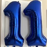 Lingqiang 40 in Navy Blue Number 7 Foil Balloon Self Inflating view 7