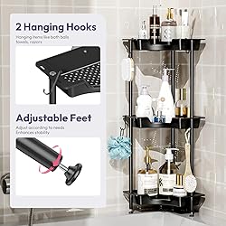 SWTYMIKI Corner Shower Caddy Standing - 3 Tier Rust