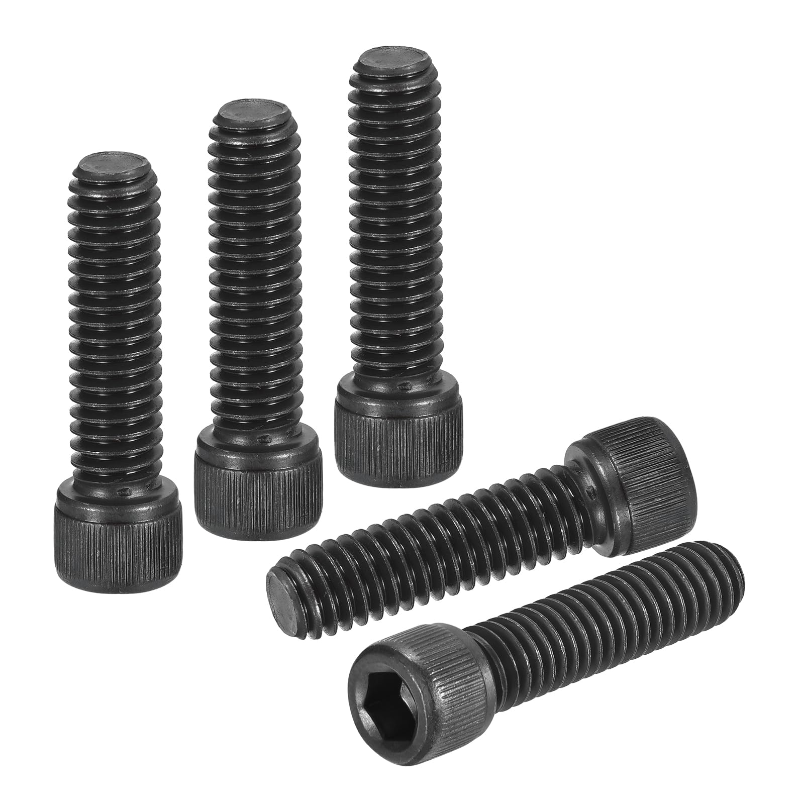 DTGN 5/16"-18x1-1/4" Socket Head Cap Screws Bolts - 10Pack - Good for Road Bicycle, Mountain Bike, Auto, Motorcycle - Carbon Steel Hex Head Metric Screws, Black